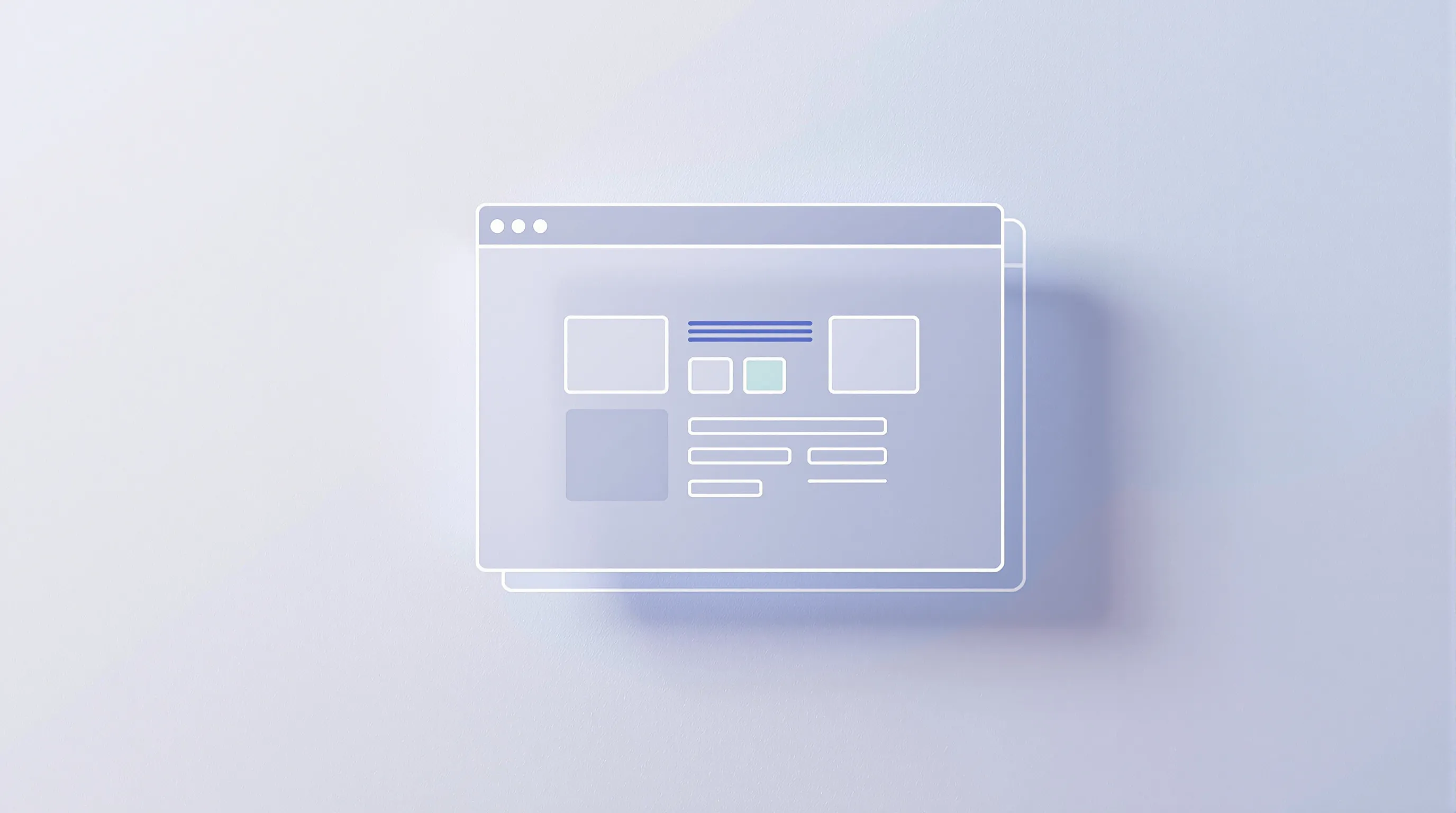 A minimalist browser window with simple interface elements on a clean background.