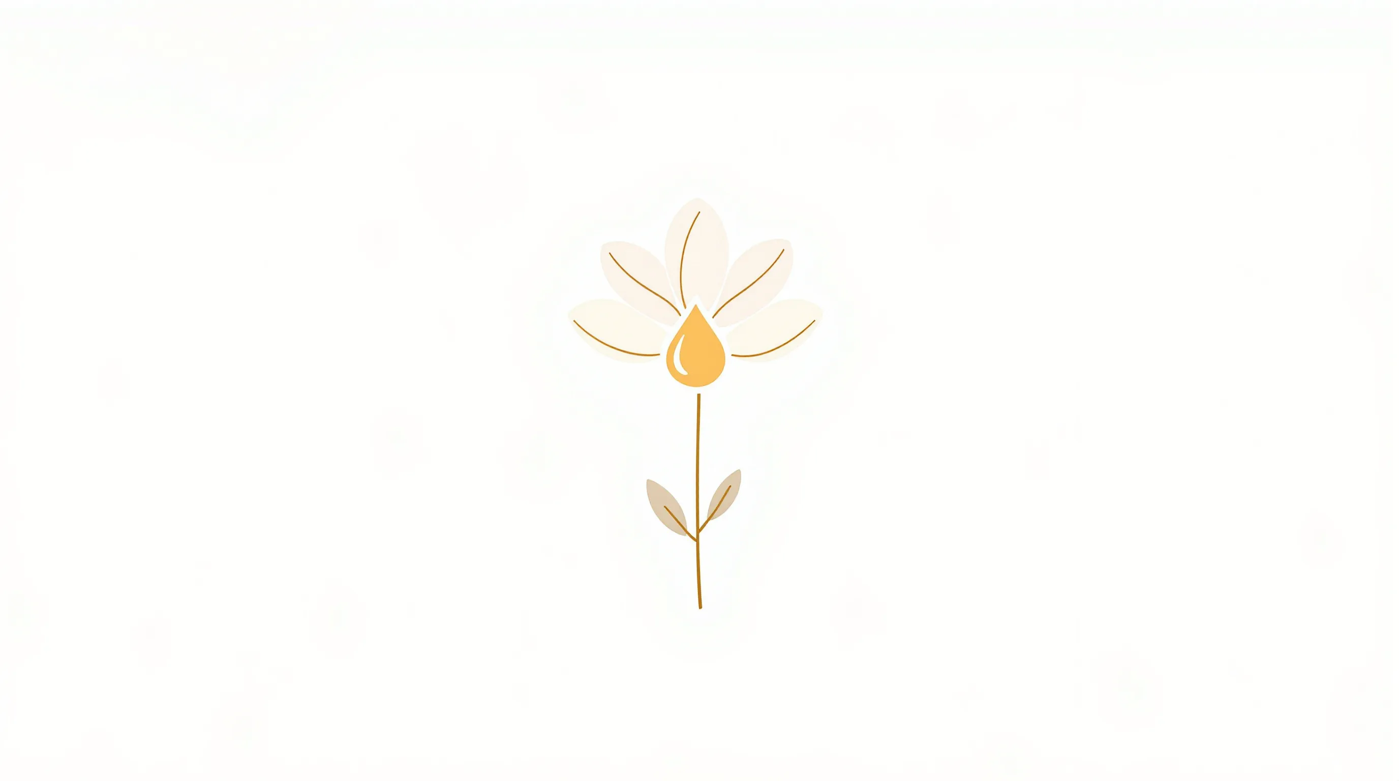 Minimalist flower with honey droplet symbolizing love as life's essence.
