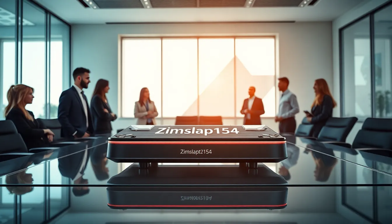 professionals discussing innovative technology in a modern office.