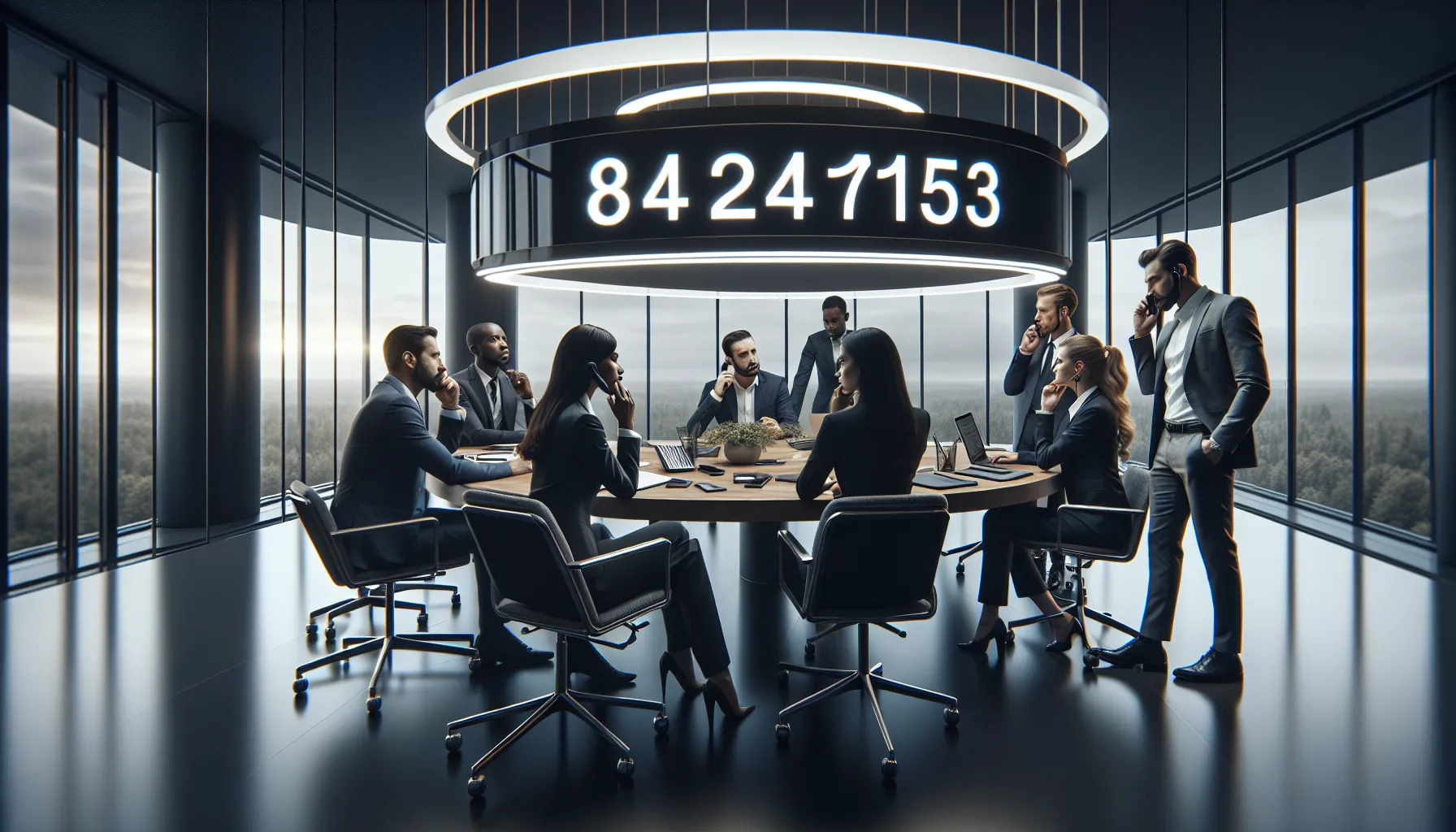 diverse professionals discussing customer service in a modern office.