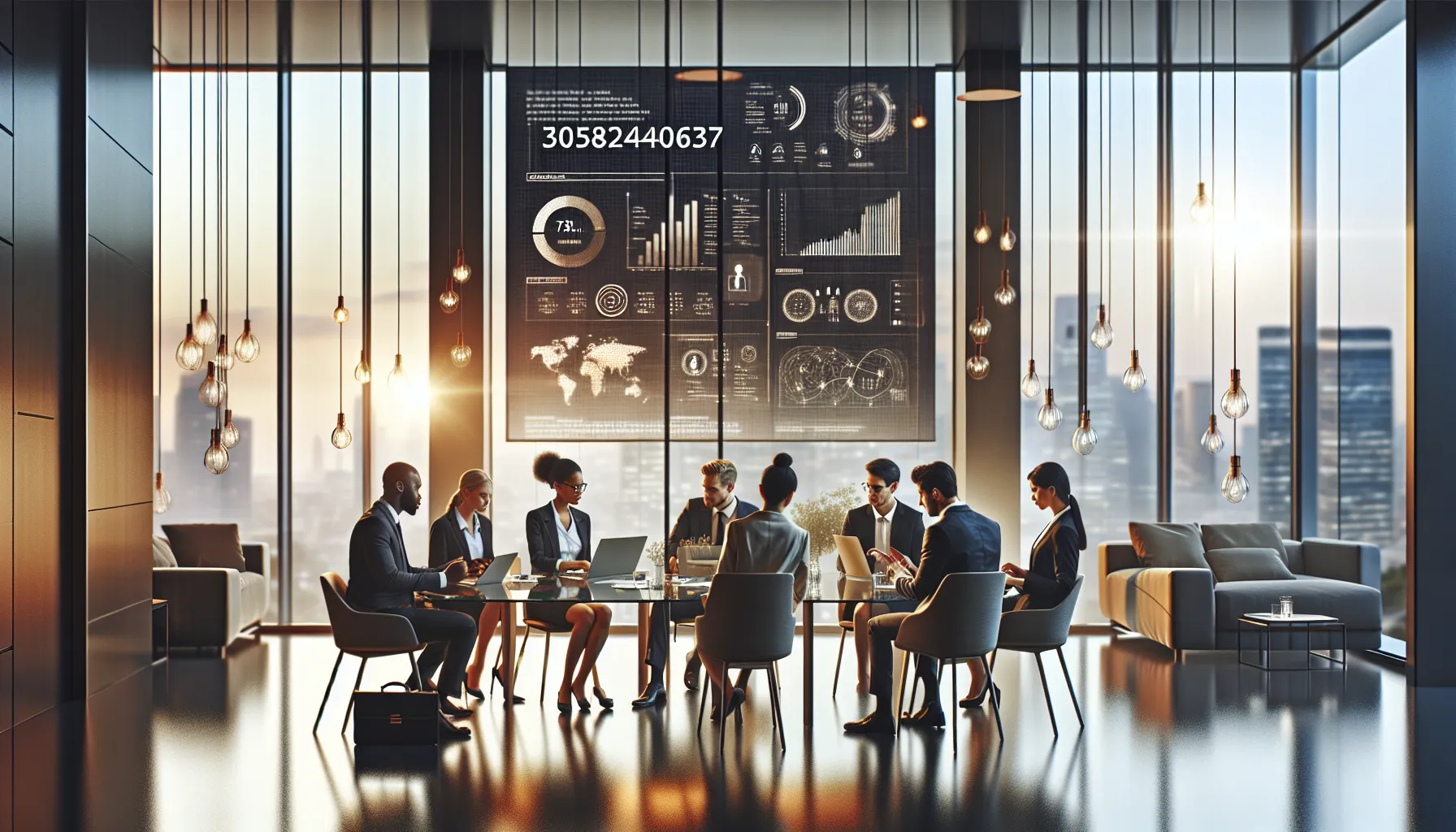 diverse professionals discussing data significance in a modern office.