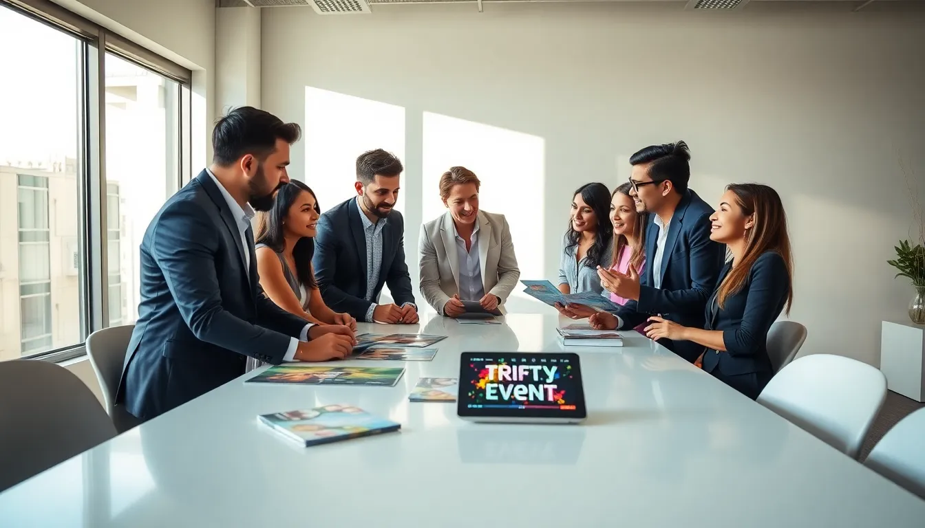 diverse team collaborating on affordable event planning.