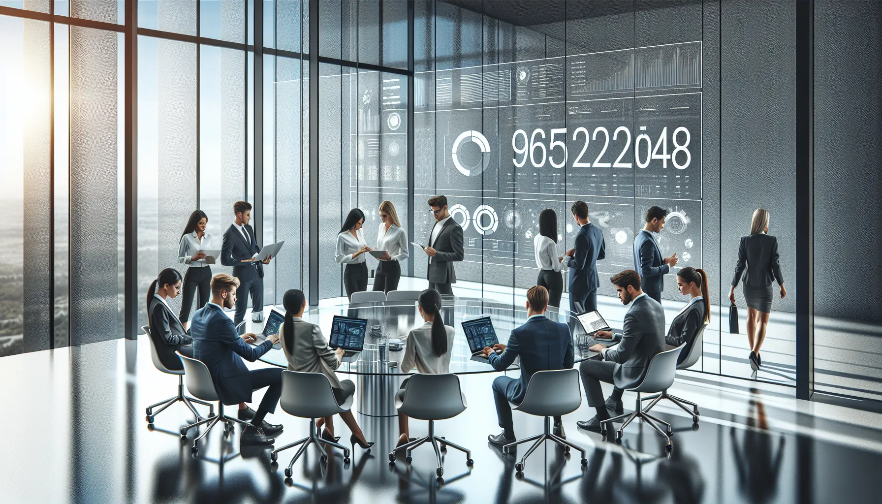 diverse team collaborating in a modern office setting.