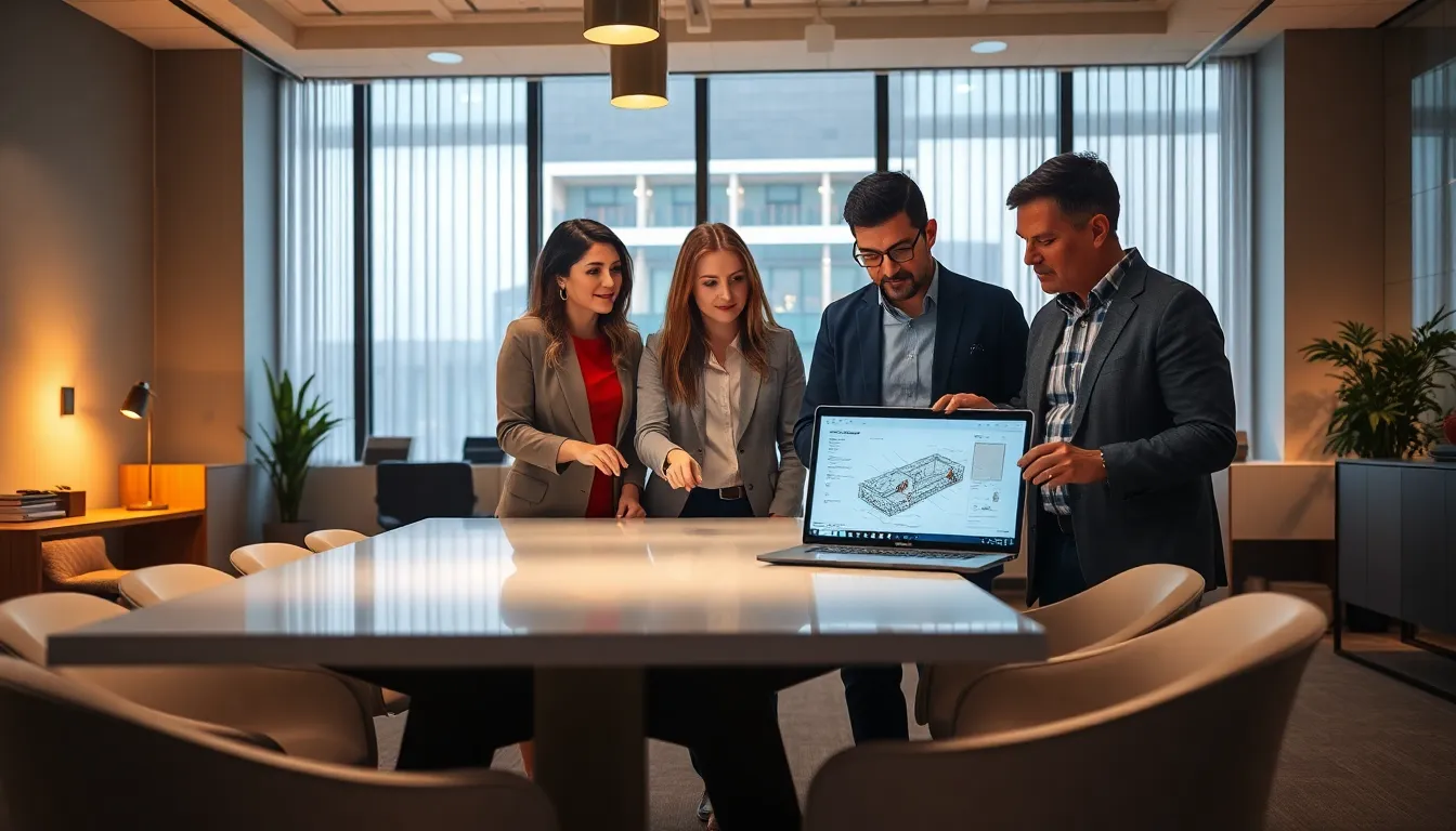 modern workspace illustrating various styles of lighting design.