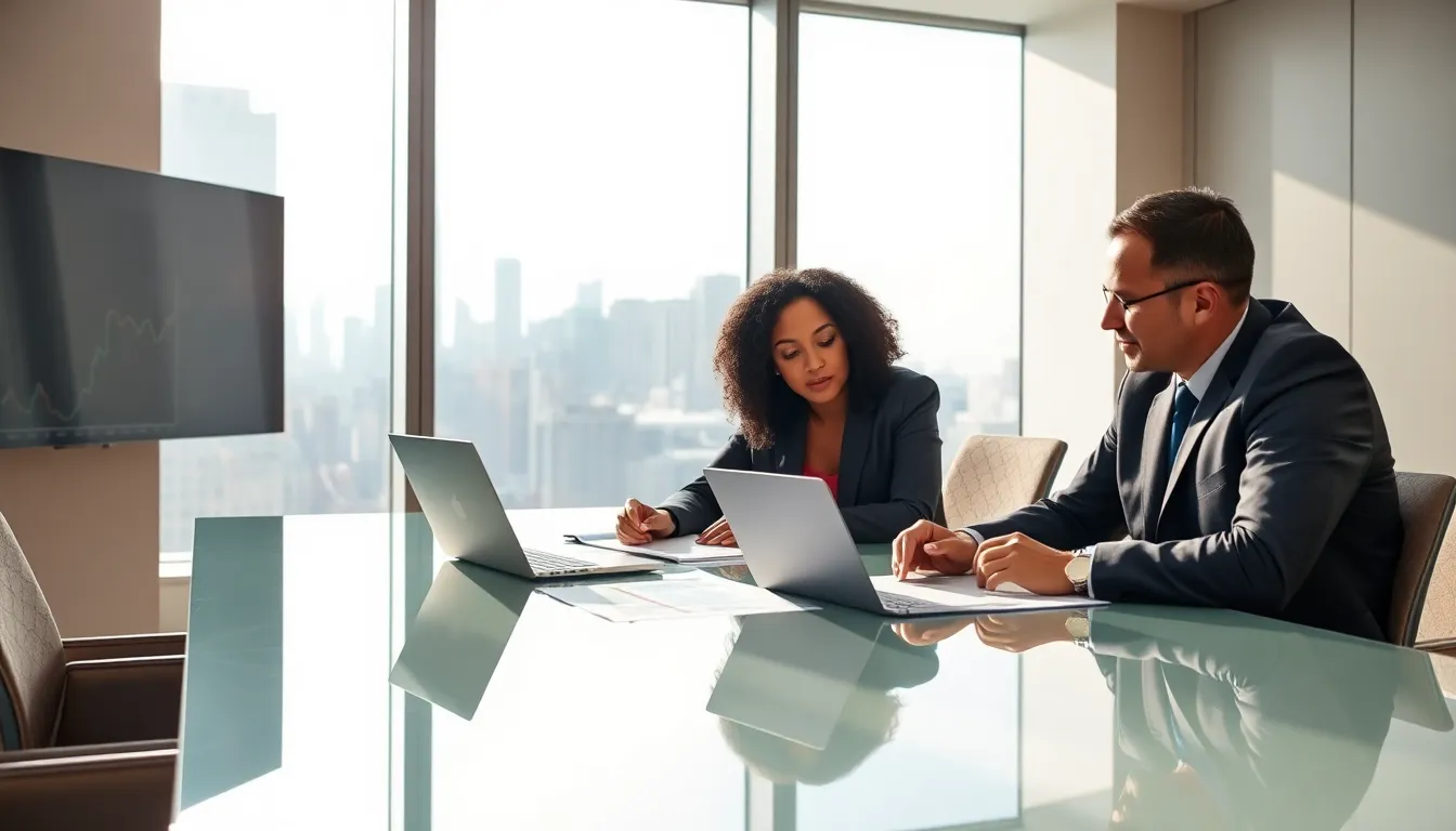 diverse team strategizing in a modern conference room.