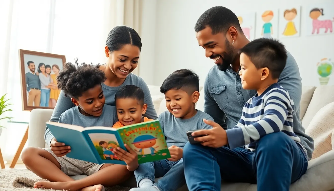 diverse foster family creating a supportive home environment.