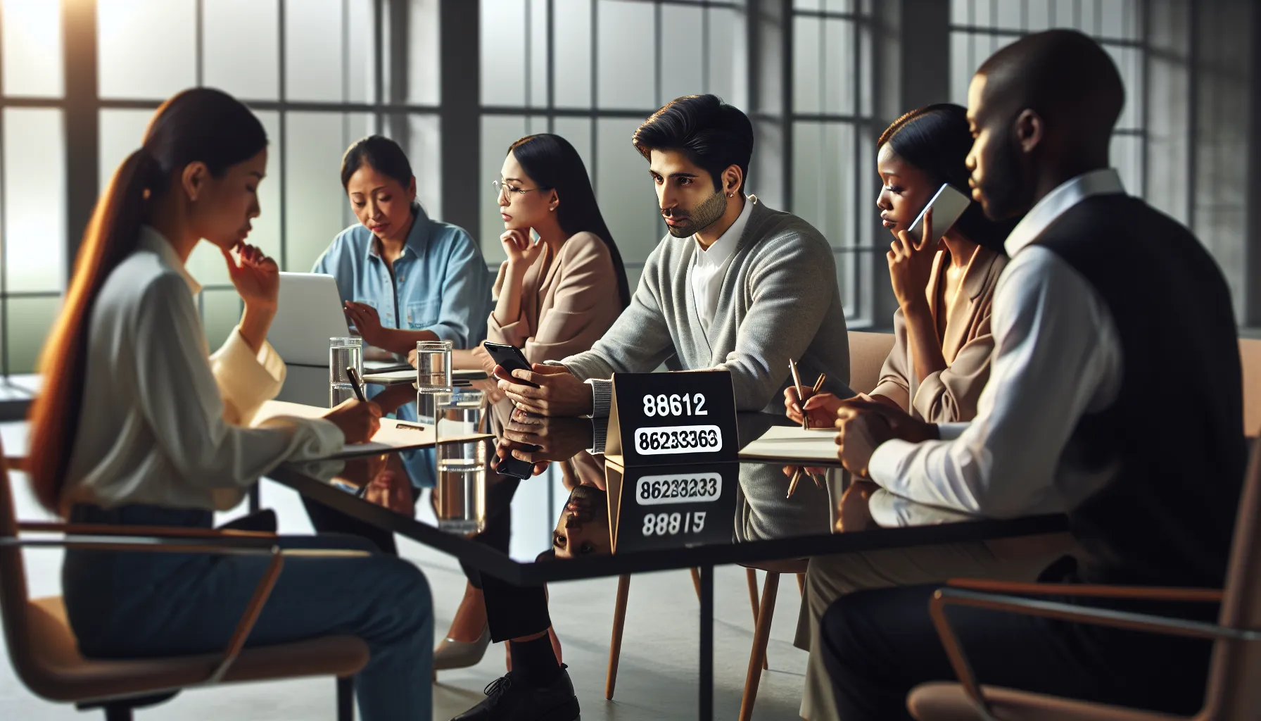 team discussing communication strategies in a modern office.