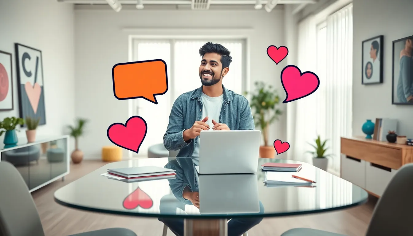 content creator discussing sexuality in a modern office.