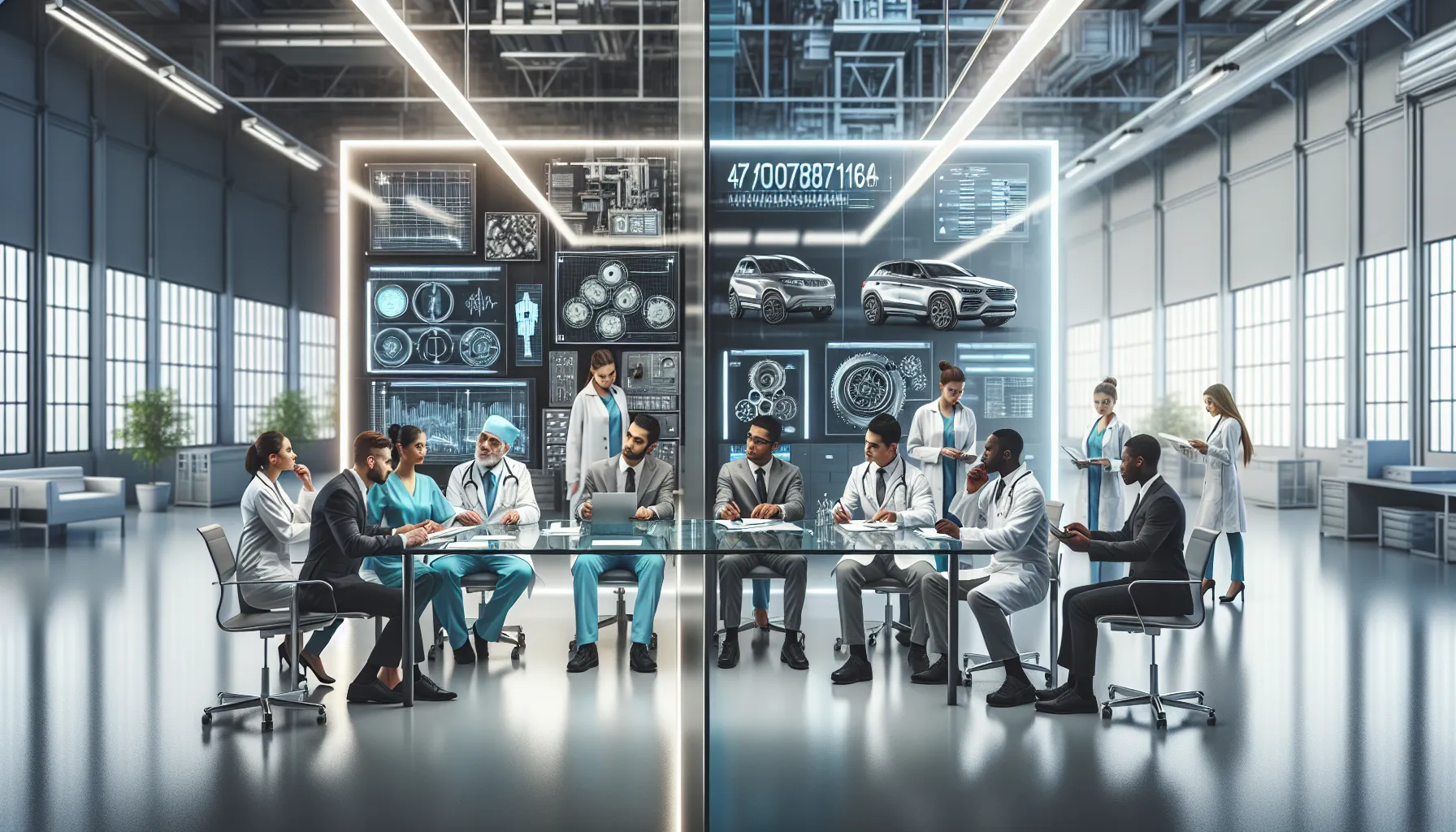 professionals discussing item number use in healthcare and manufacturing.