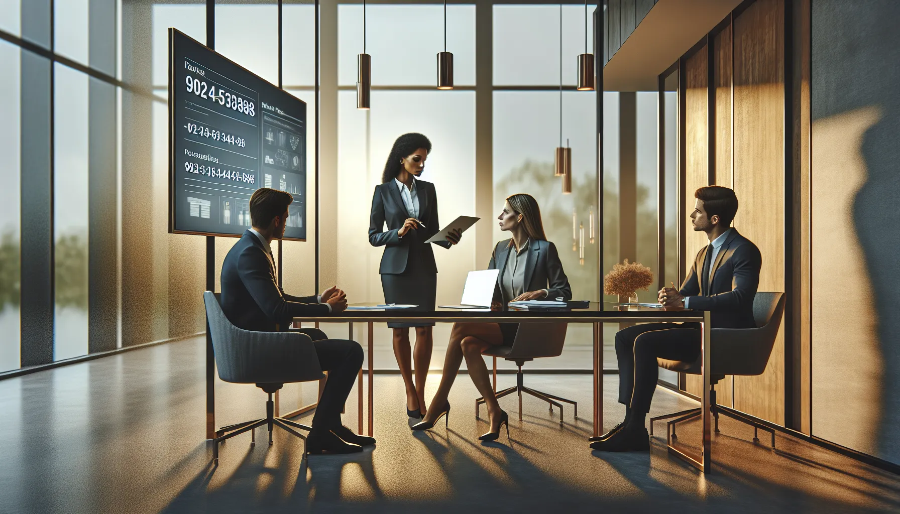 diverse professionals collaborating in a modern office.