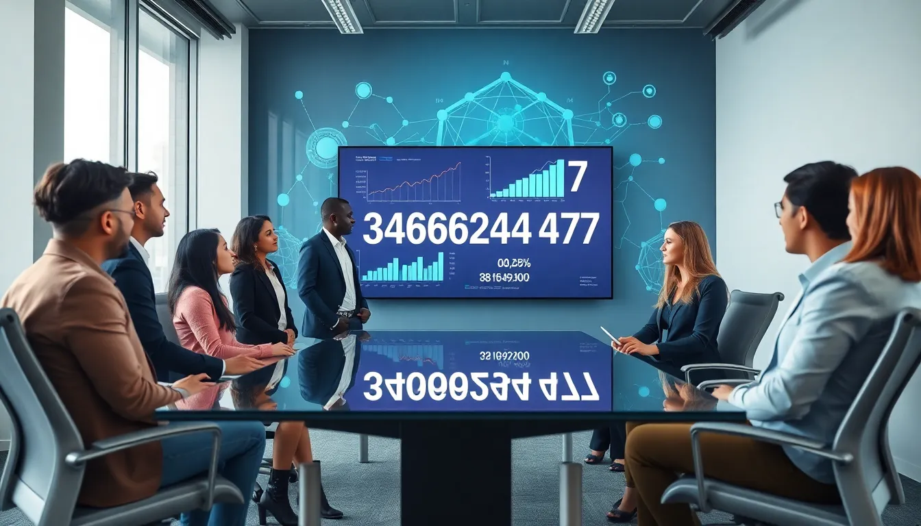 diverse professionals analyzing data in a modern office.