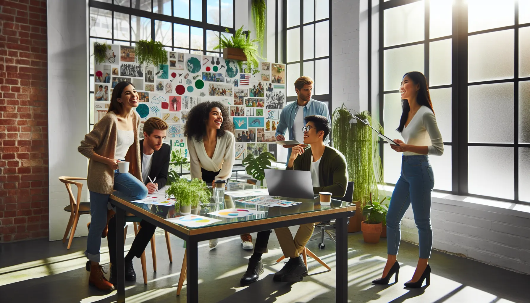 diverse team collaborating in a bright office to overcome скуещ.