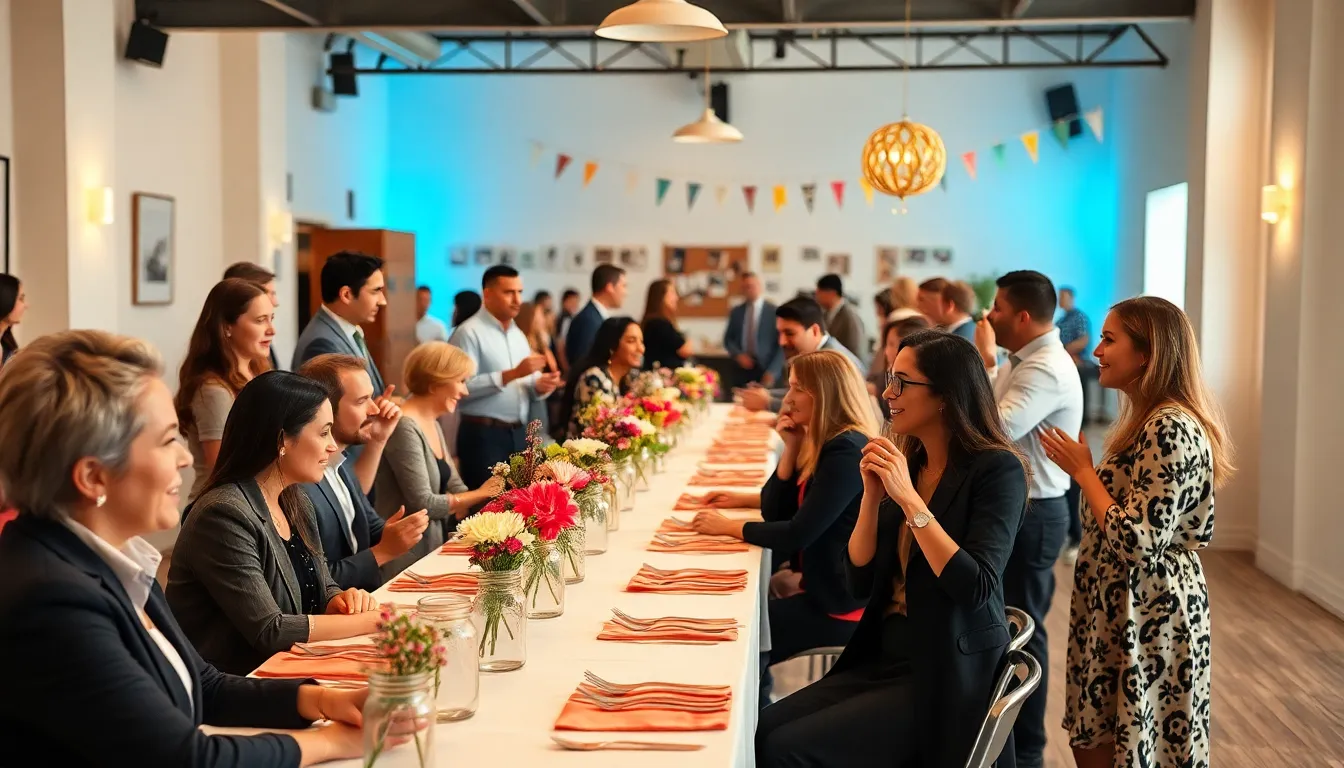 people enjoying a budget-friendly event with DIY decorations.