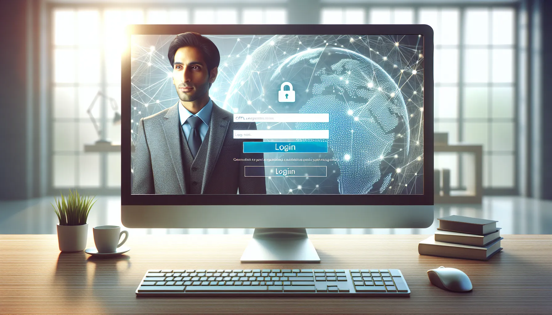 person accessing the Cplsetu login page on a computer.