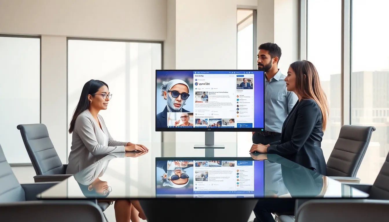 diverse professionals discussing technology and lifestyle in a modern office.