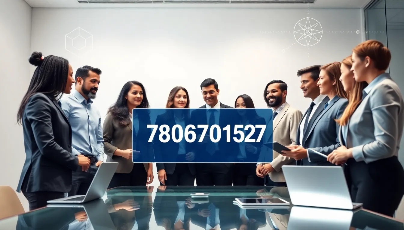 team discussing the significance of a number in a modern office.