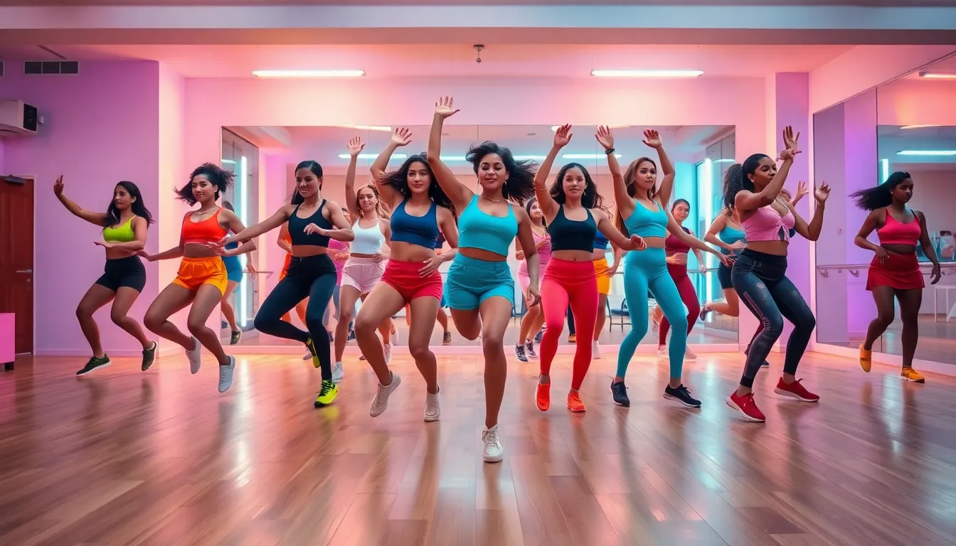diverse dancers performing in a modern studio, showcasing 2022 dance trends.