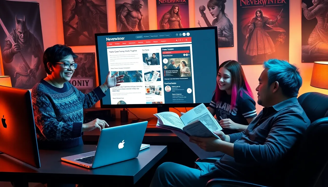 a team of diverse editors collaborating on Neverwinter's RedWebzine.
