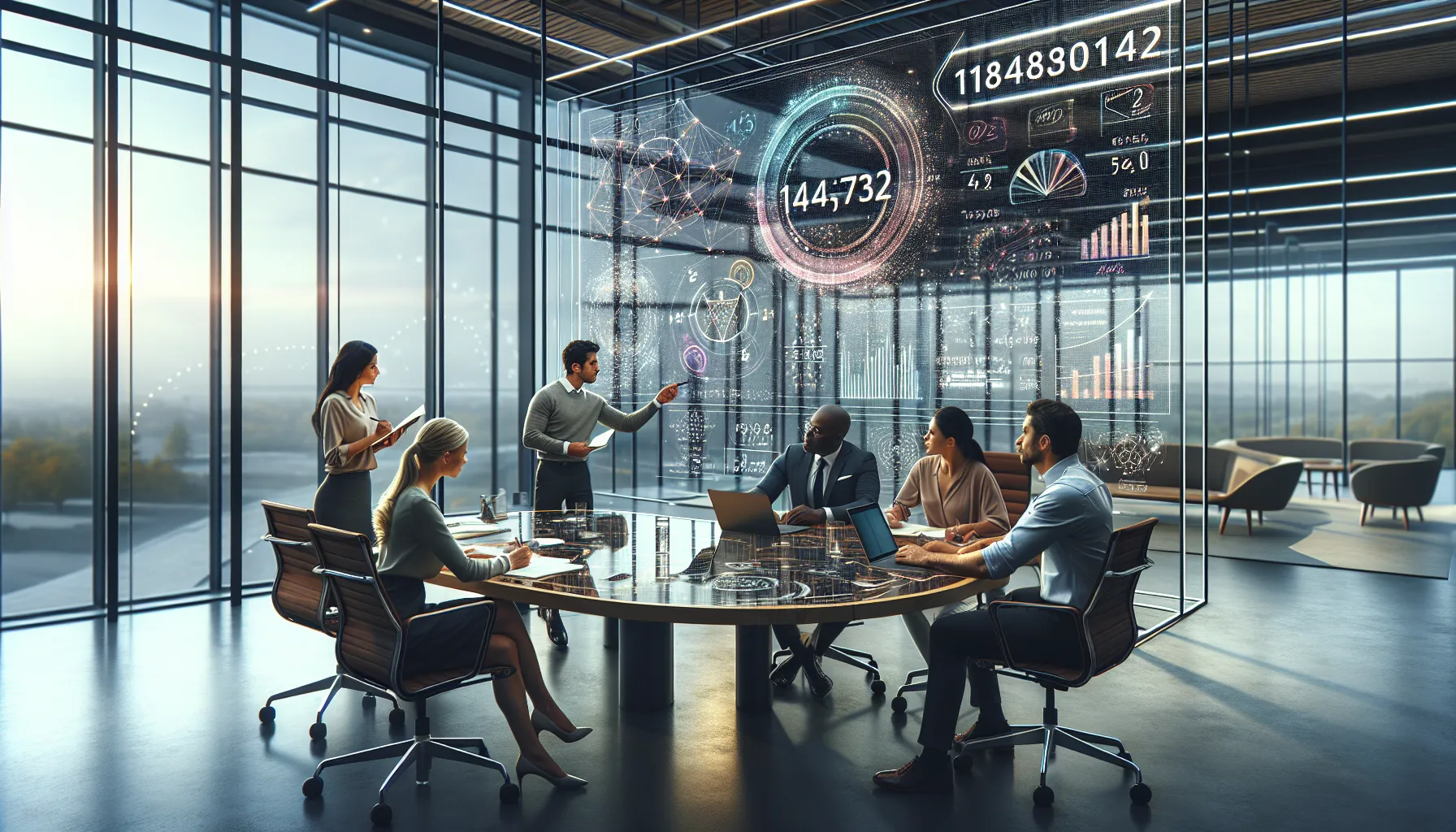 team discussing the significance of a unique identifier in a modern office.