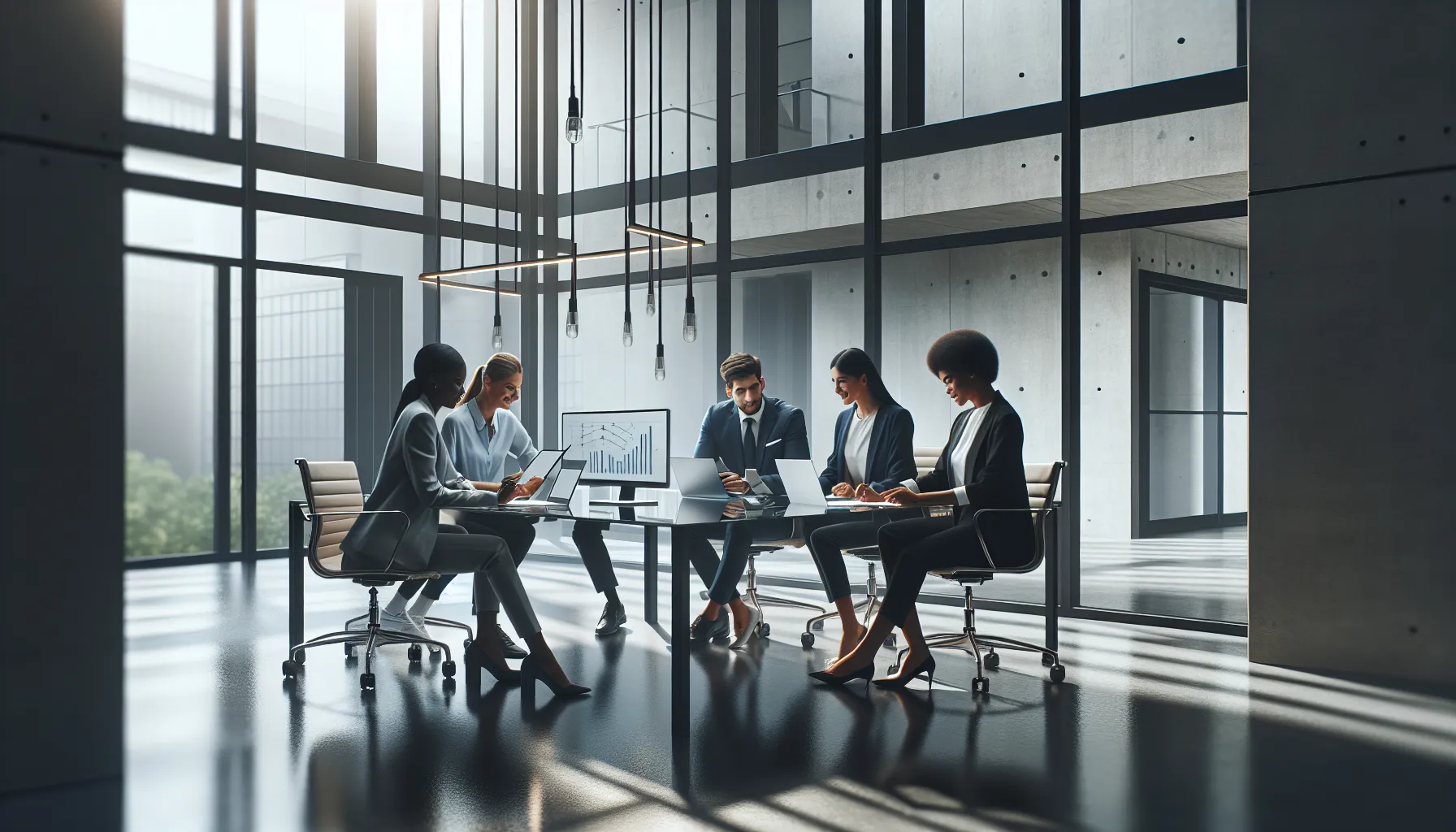 diverse team discussing innovative concepts in a modern office.