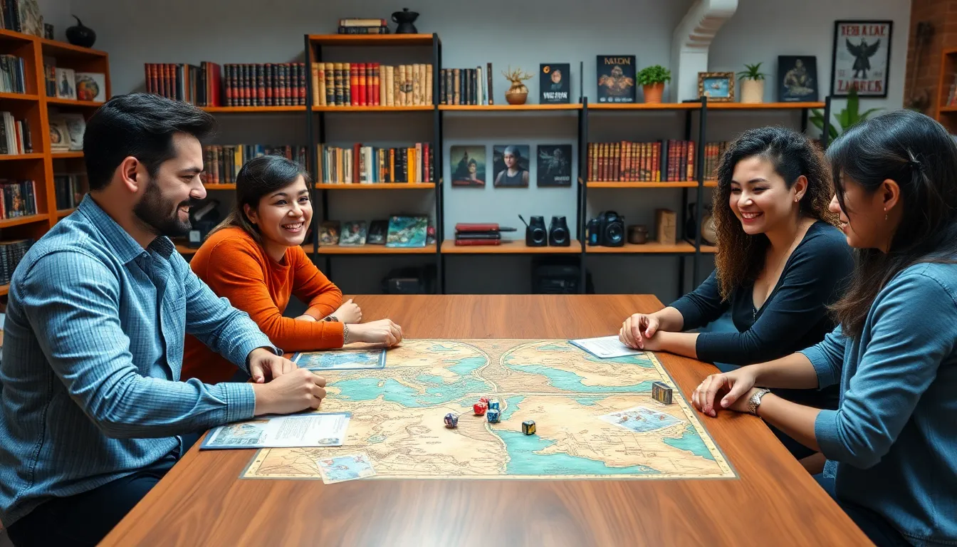 diverse players engaged in a tabletop session of Sword World RPG.