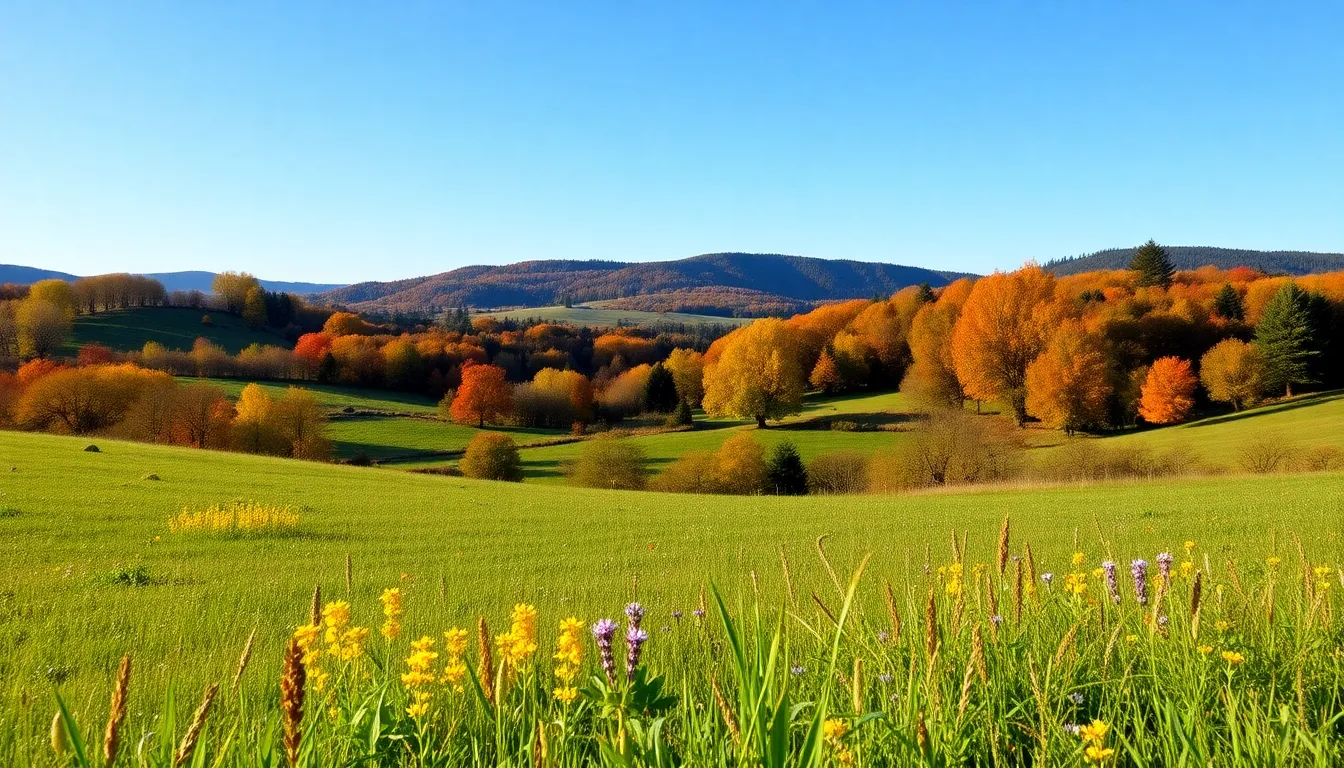 A scenic view of Sweet Home, Oregon, displaying seasonal colors and landscapes.