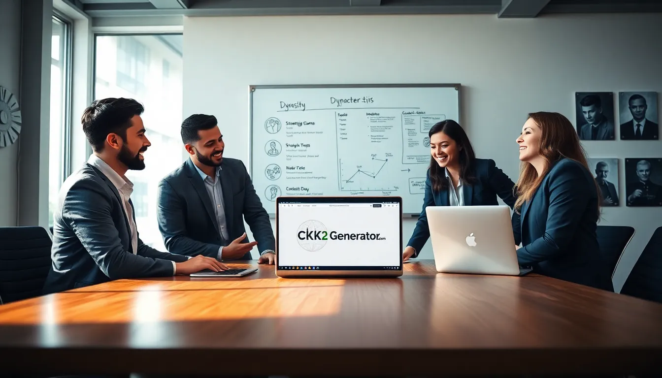 diverse professionals collaborating over a laptop in a modern office.