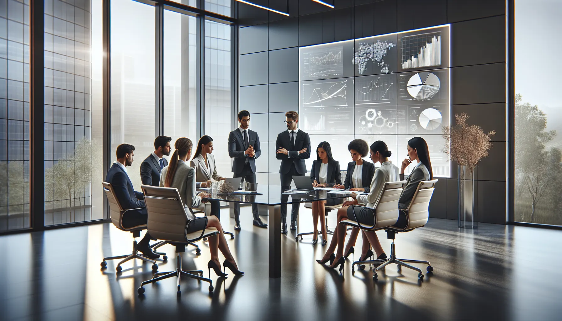diverse team discussing challenges of Taebzhizga154 in a modern office.