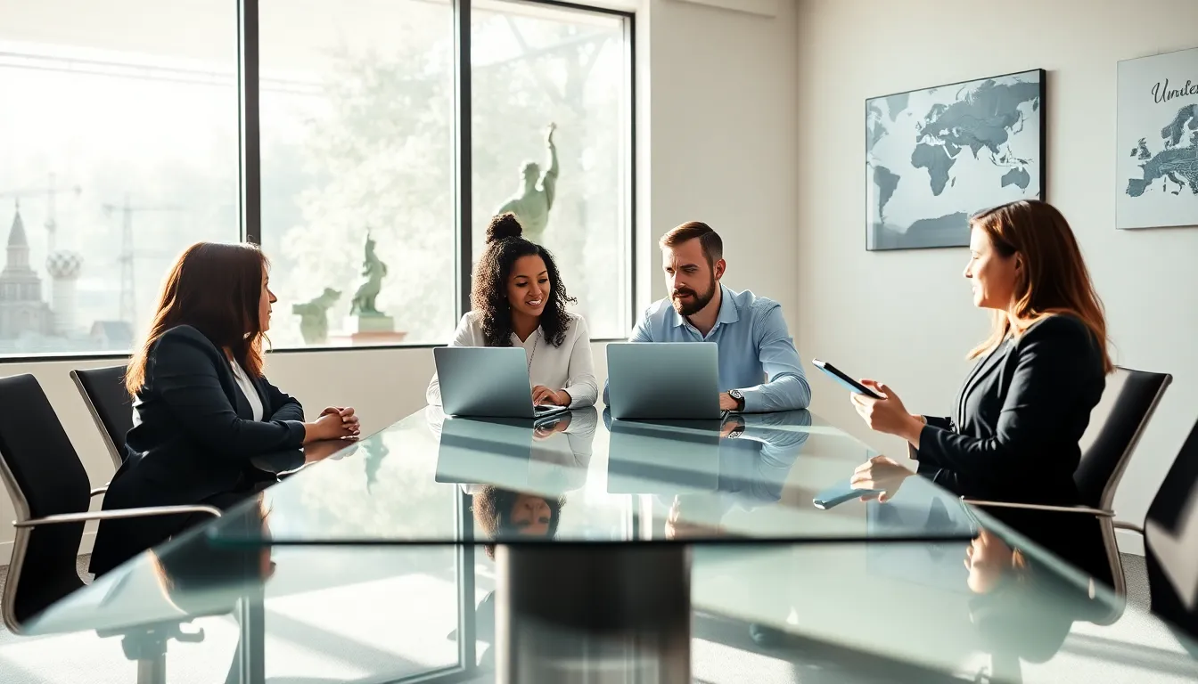 diverse team discussing cultural influences in a modern office