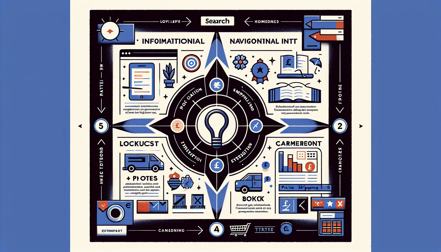 Quadrant diagram showing four Google search intent types with UK context.