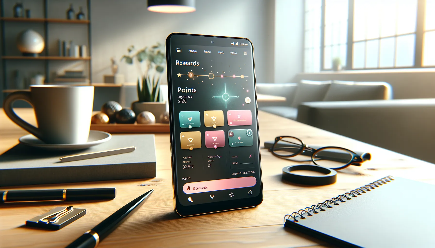 Getmyippin app interface on a smartphone in a modern workspace.