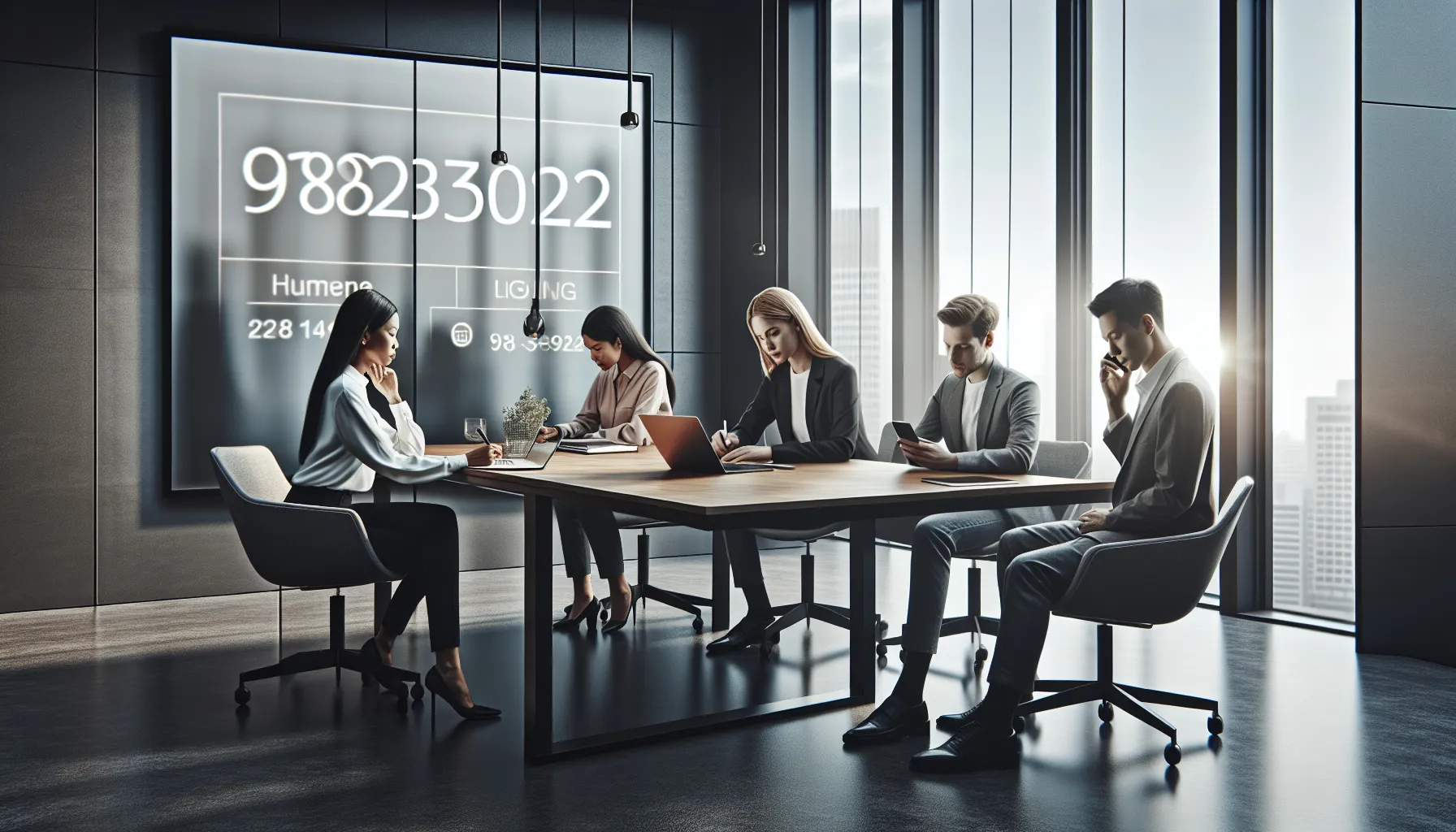 diverse professionals discussing communication strategies in a modern office.