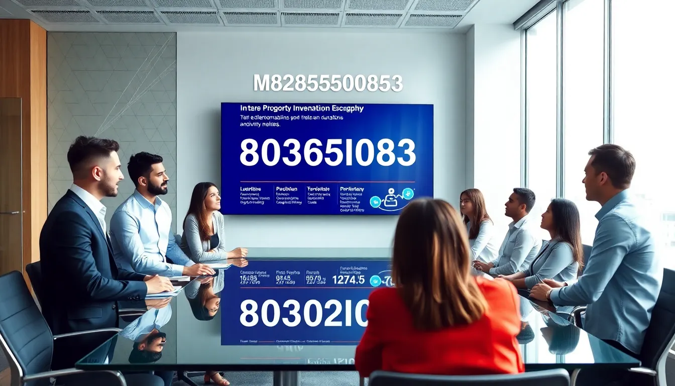 diverse team discussing the significance of number 8036500853 in a modern office.