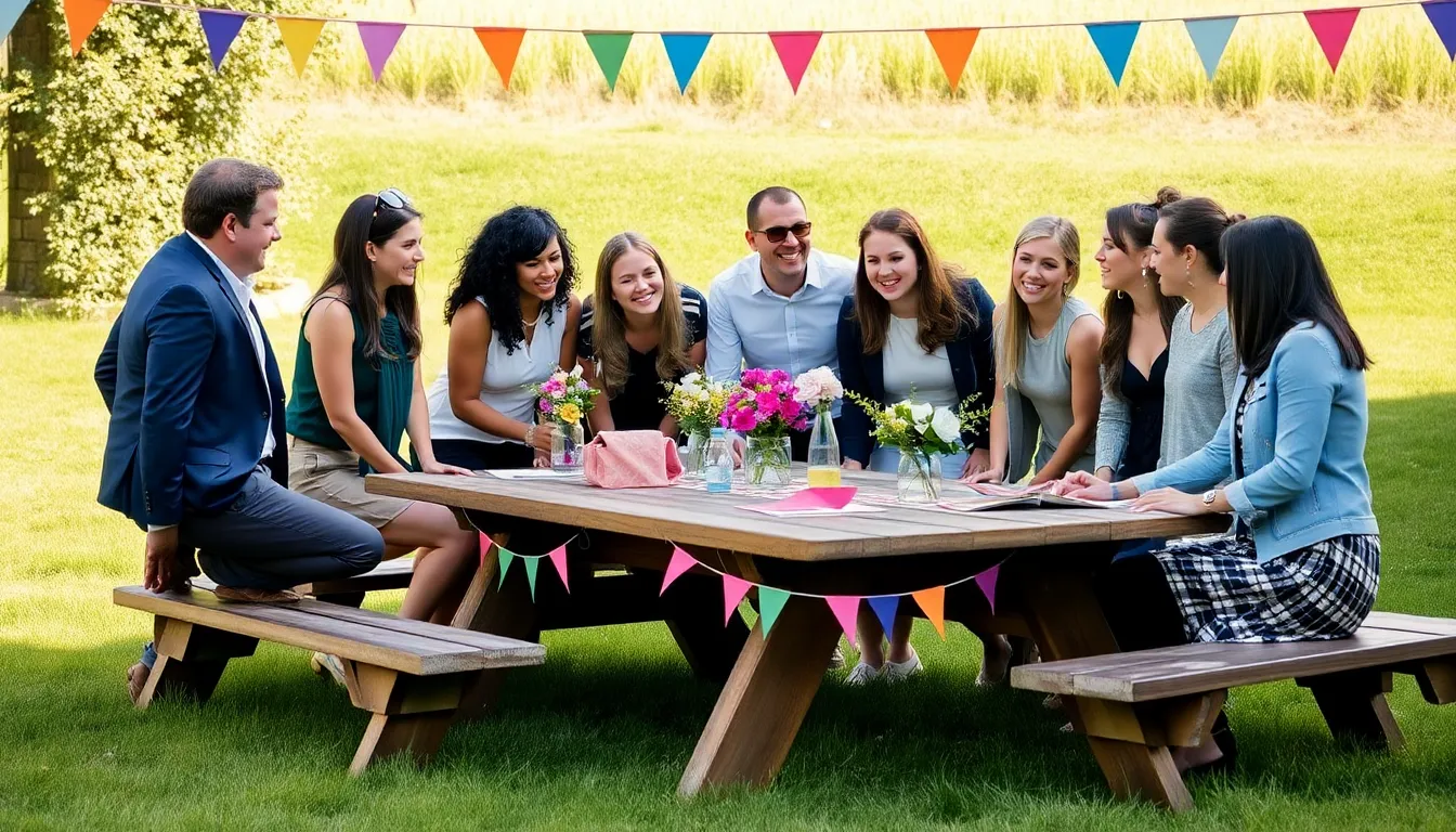 a diverse group planning a budget-friendly outdoor event.