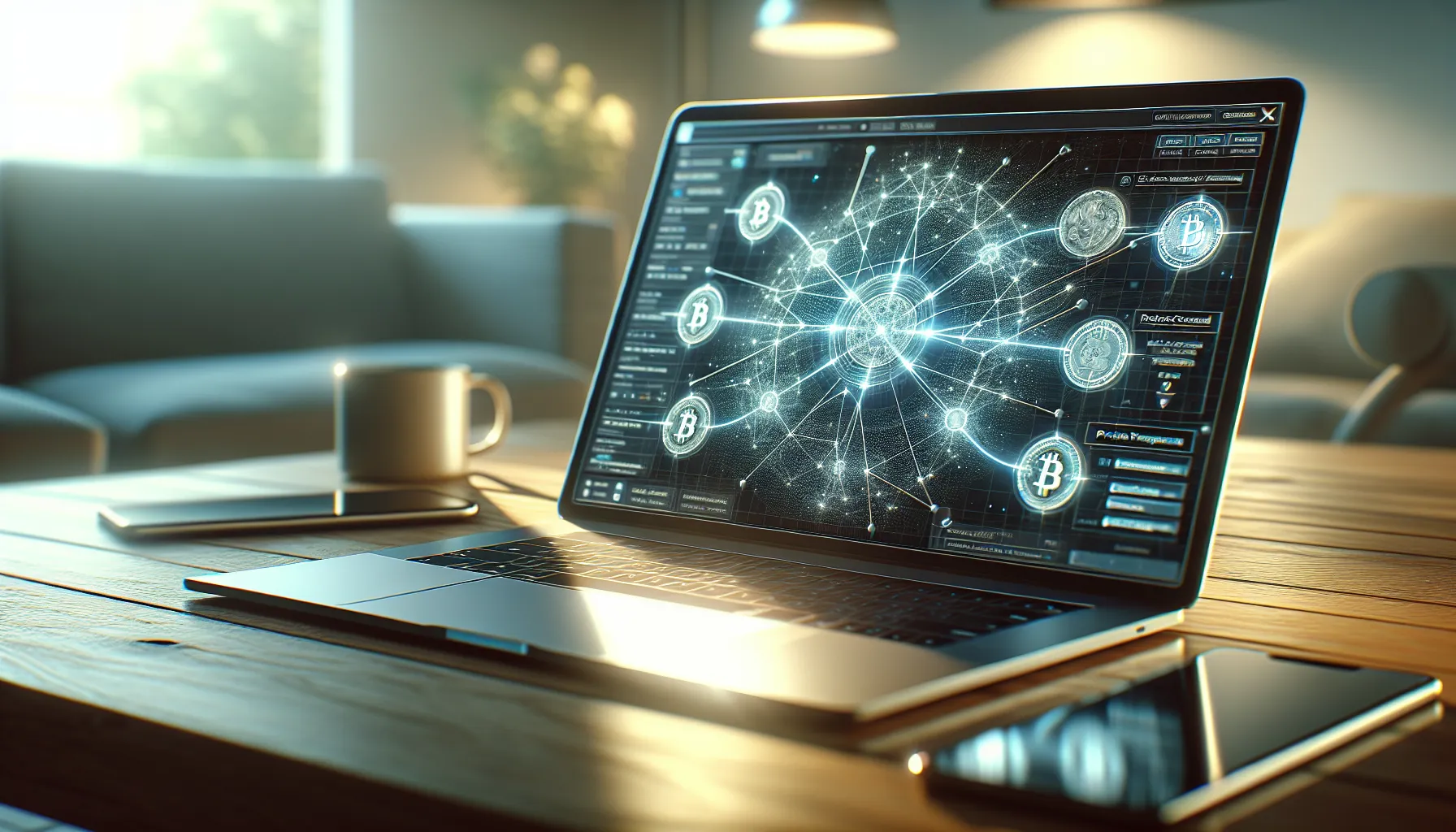 Laptop screen showing Dash cryptocurrency's public and private transaction options side by side.