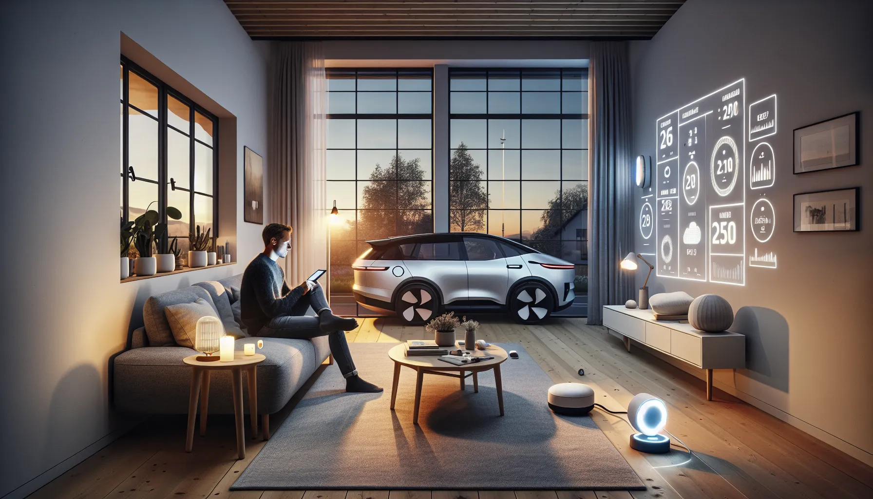 Norwegian smart home with electric car, ai‑driven devices and connected energy system.