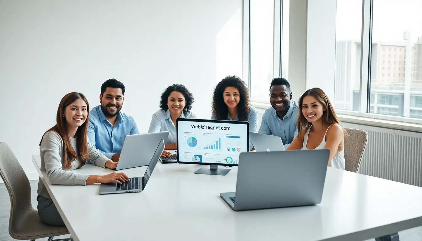 diverse professionals collaborating in a bright office environment.
