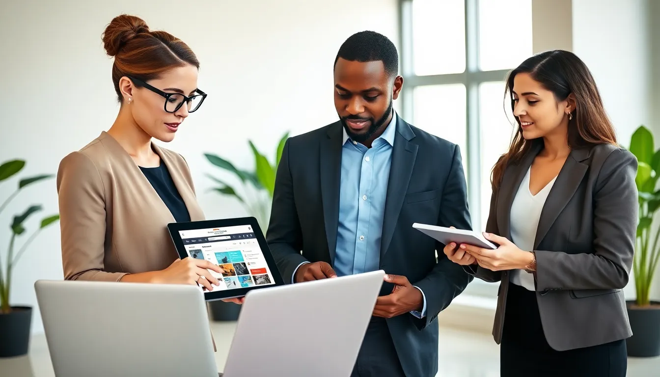 diverse team collaborating on budget event planning in a modern office.