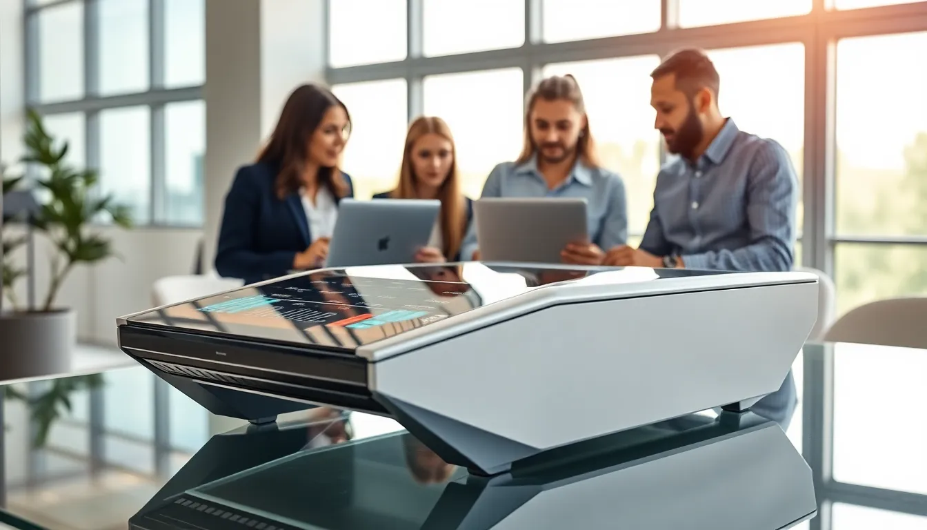 modern technology MM041295 showcased in a professional office with diverse engineers.