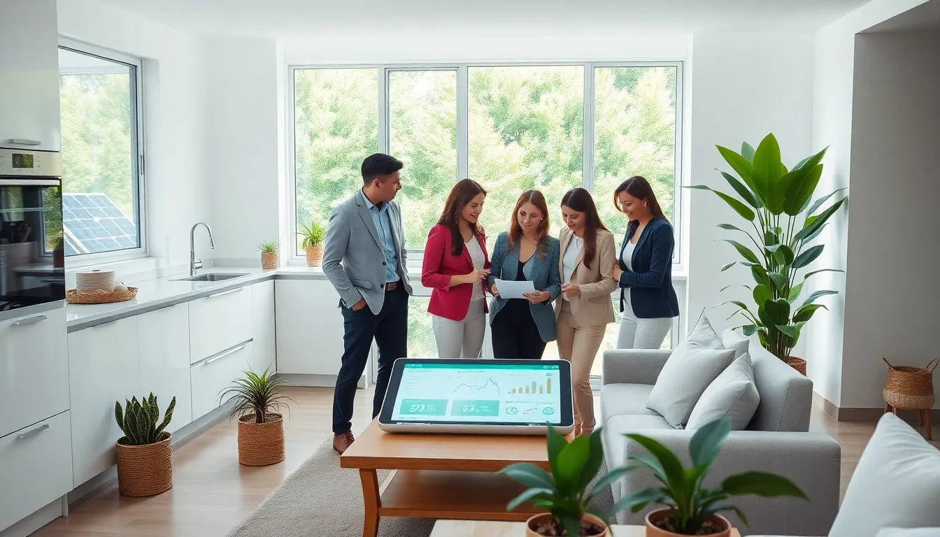 modern living space promoting eco-friendly technology and collaboration.