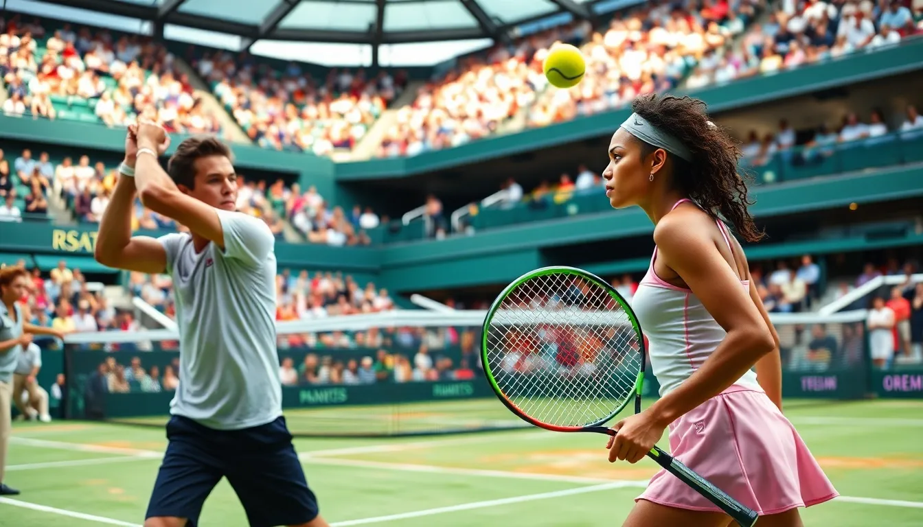 action shot from a recent Grand Slam tennis match.