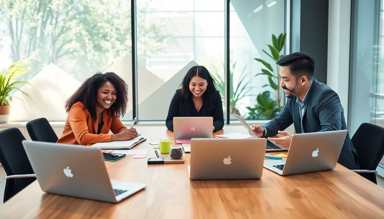 diverse team brainstorming budget-friendly event ideas in a modern office.