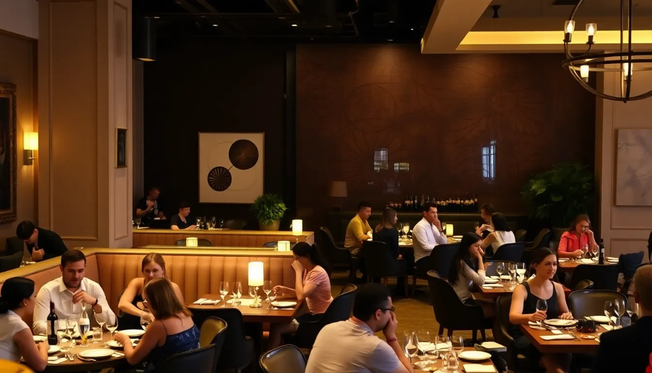 Inviting interior of Embers Las Vegas restaurant.