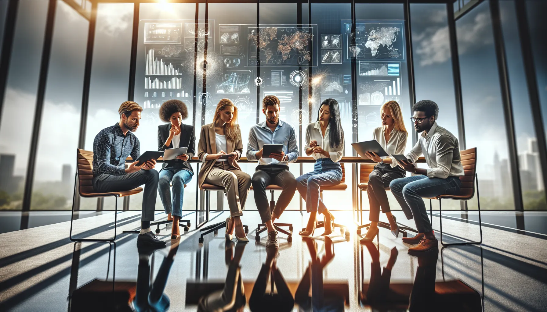diverse professionals collaborating in a modern workspace on apsdorz initiatives.