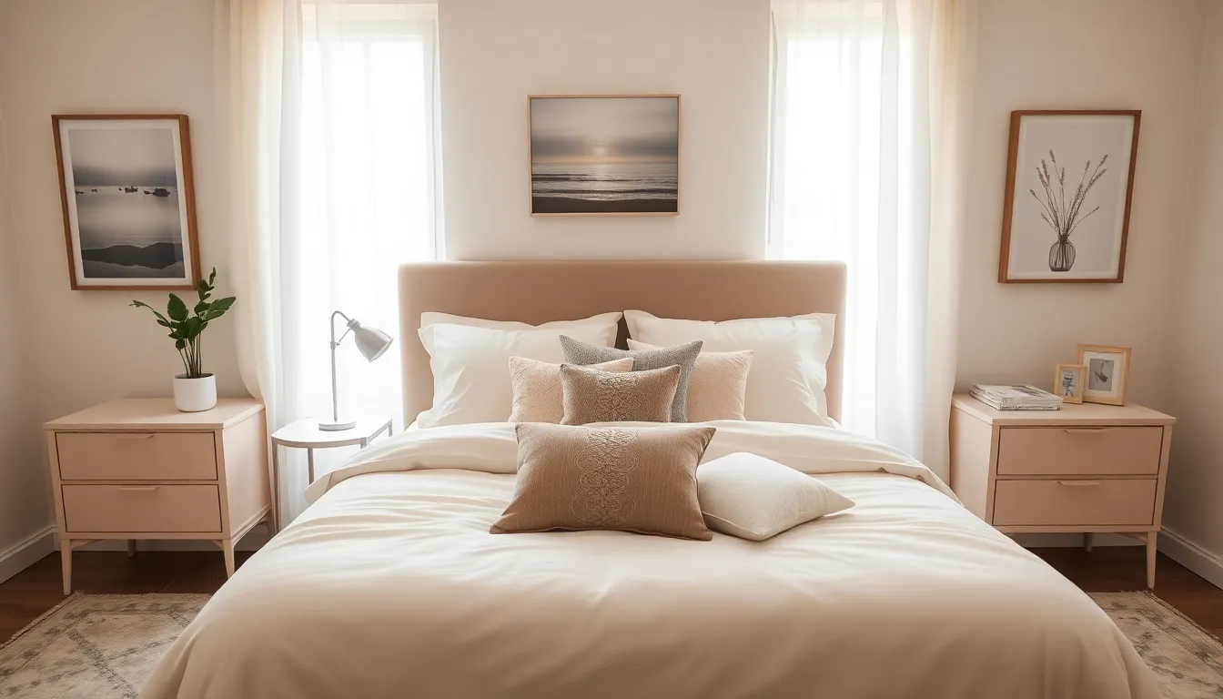 peaceful bedroom setup for comfort and relaxation.