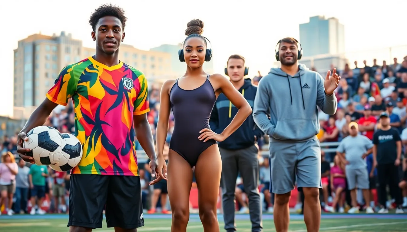 diverse athletes on a sports field symbolizing cultural intersection in America.