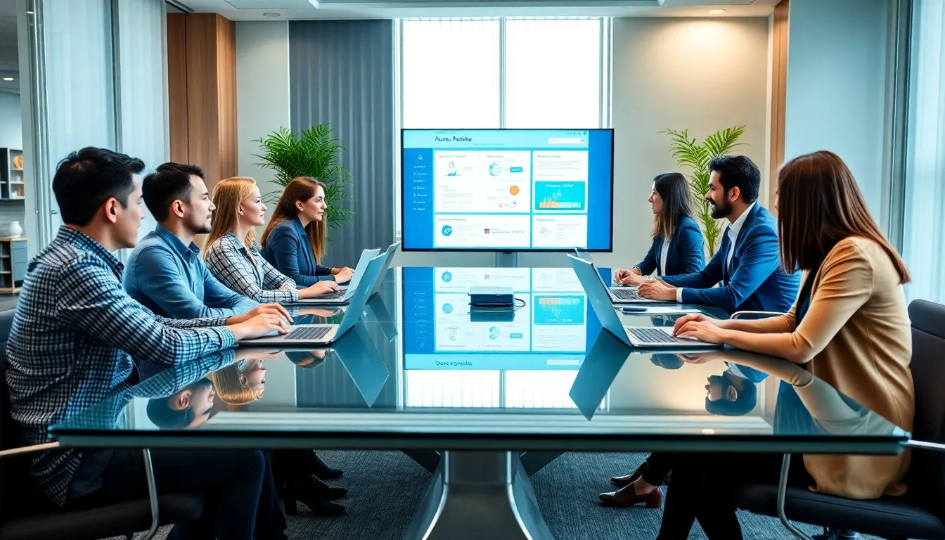 diverse team discussing Azure DevOps features in a modern office.