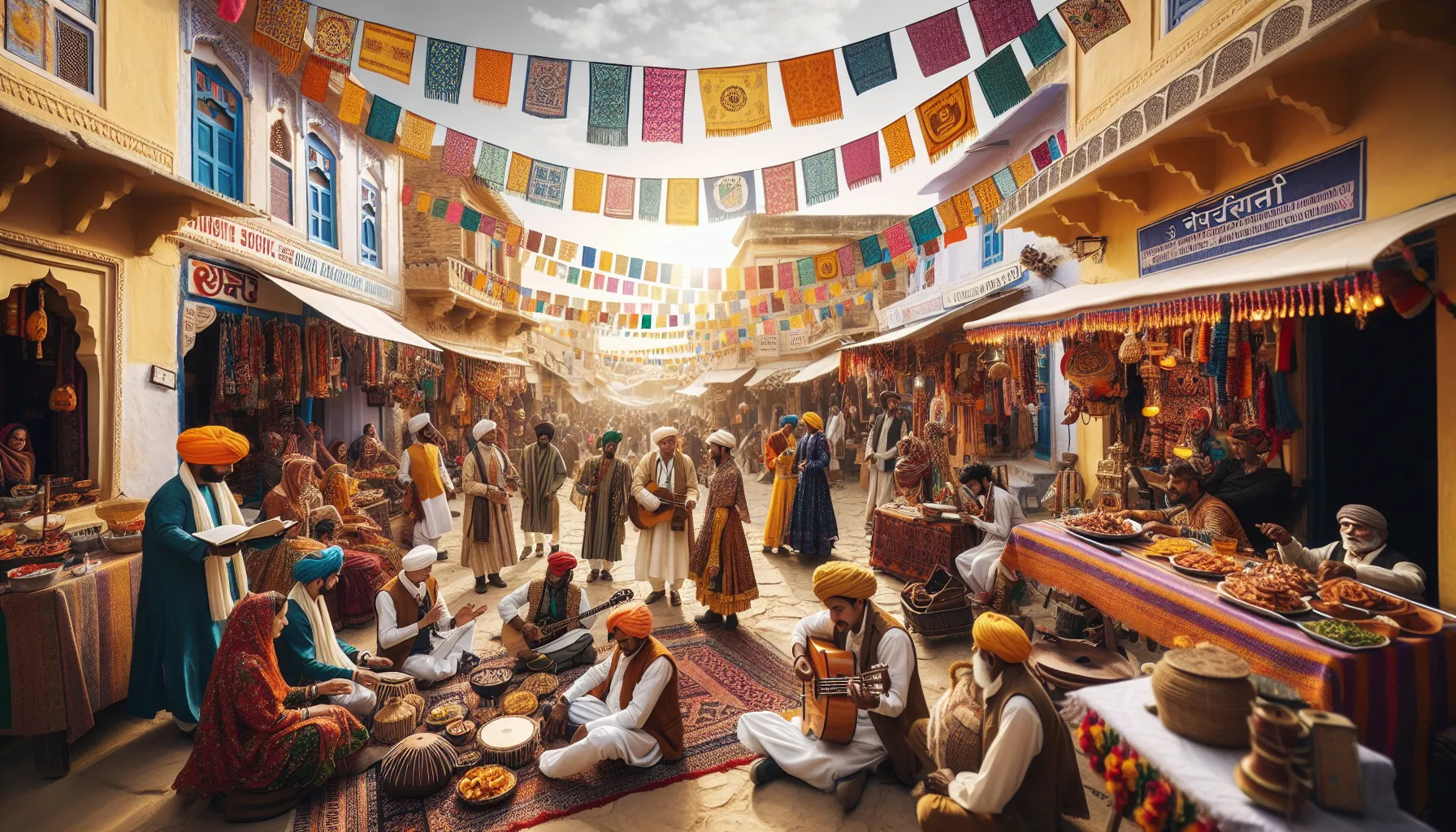 vibrant street festival in Kasotgarh with diverse people and local traditions.