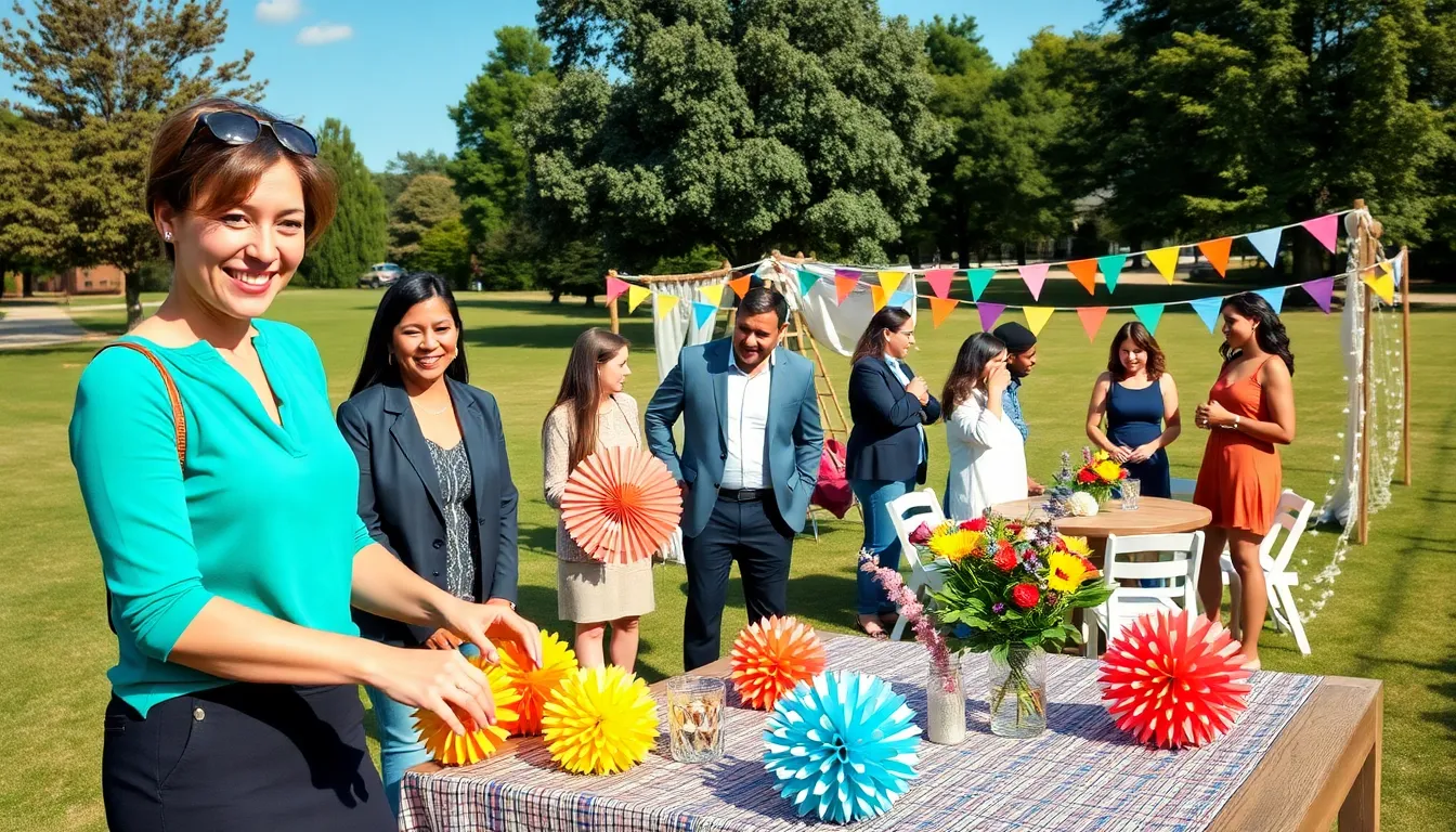 diverse group enjoying a budget-friendly outdoor celebration.