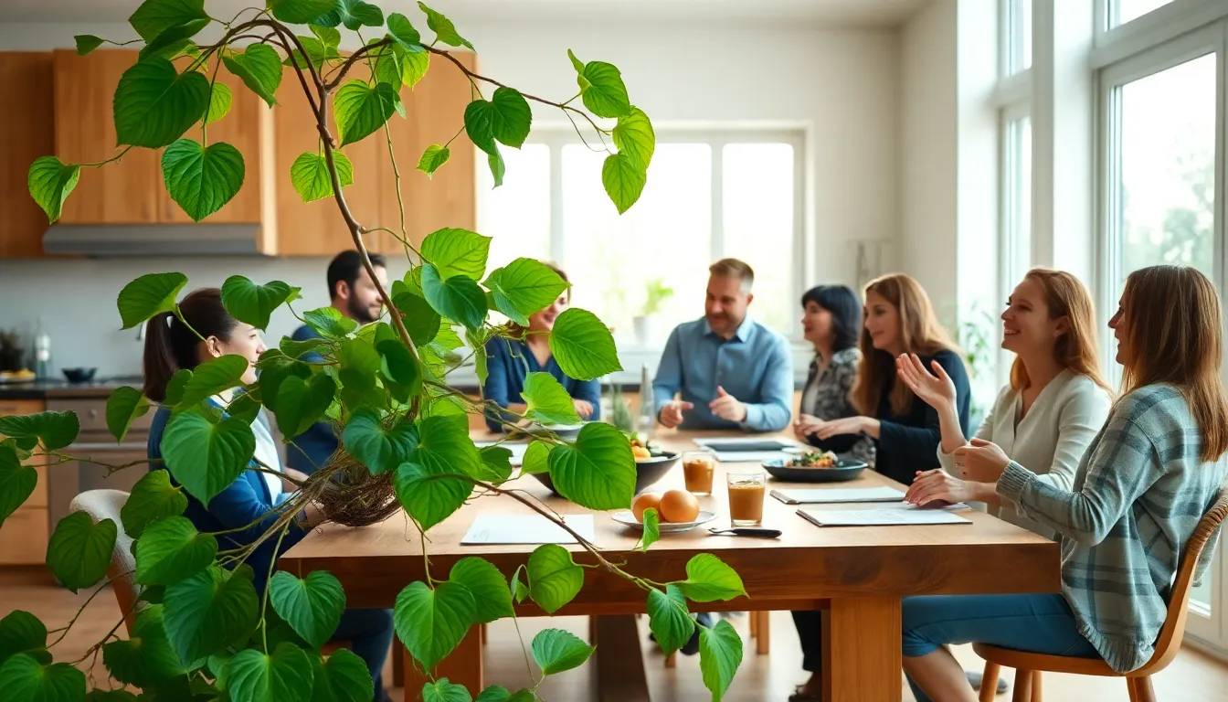 group discussing Tordenhertugvine in a modern kitchen setting.